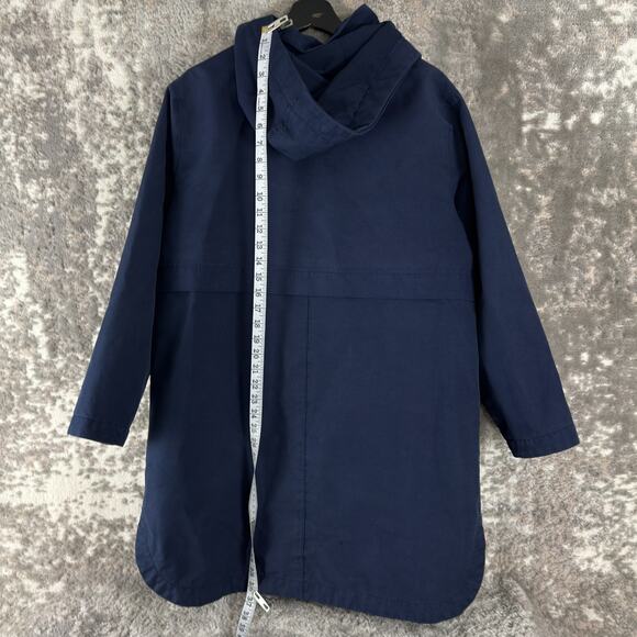 Boden Size 8 Outdoor Snap Button Minimalist Jacket Navy Long Sleeve Hooded - Picture 4 of 9